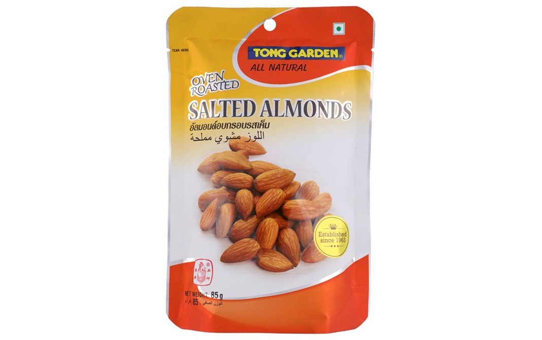 Tong Garden Oven Roasted Salted Almonds   Pouch  85 grams